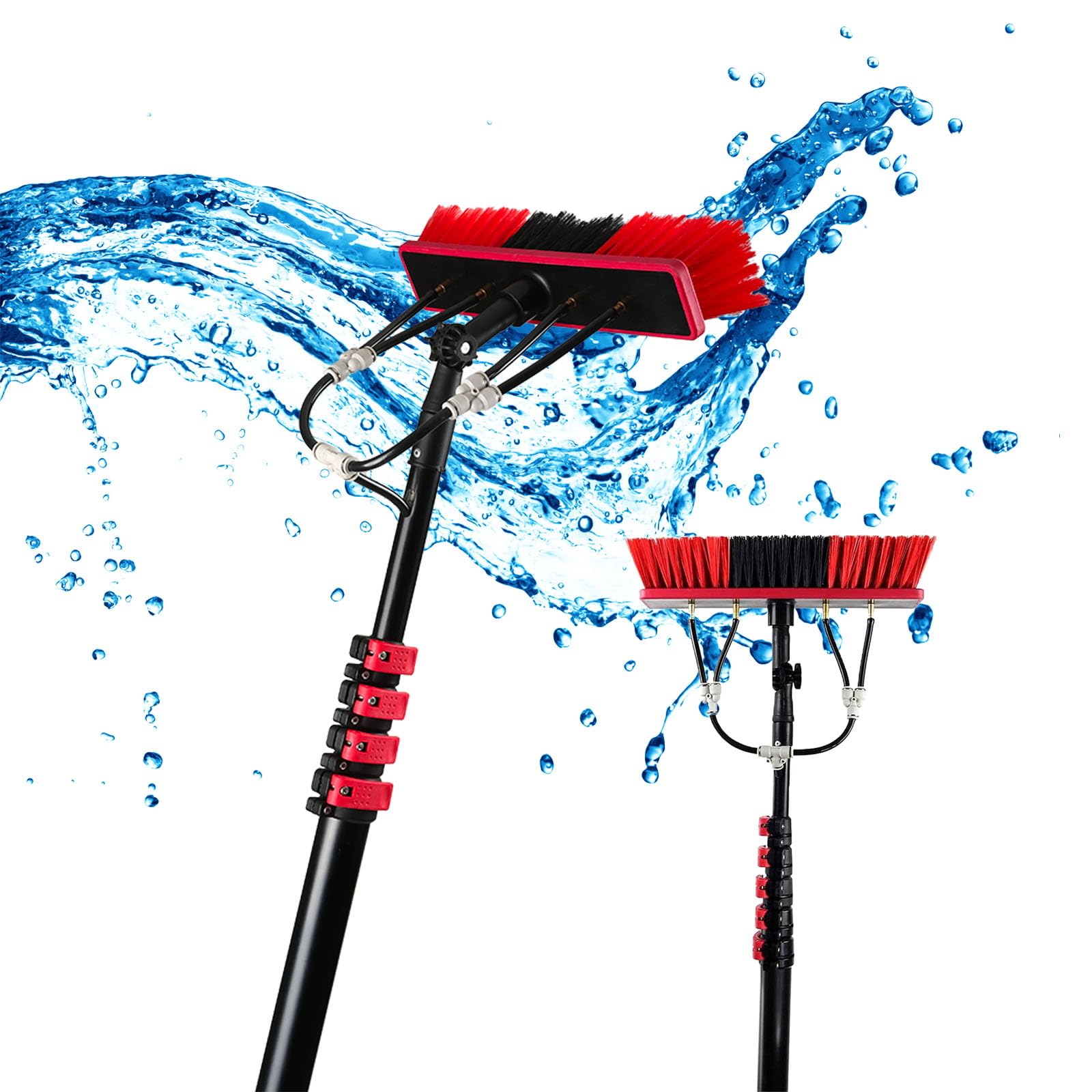 Hidrolimpiador TS de 7,2 m para limpieza de paneles, poste extraíble alimentado por agua, ideal para tiendas de camiones y barcos, herramienta de mantenimiento eficiente de paneles