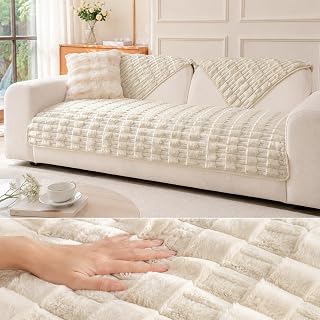 Dog Couch Cover, Non Slip Washable Flannel Pet Sofa Protector, 35x35 | Soft plush flannel with non-slip grip backing; helps protect sofas from scratches, pet hair and stains. Apricot, 35 x 35 in