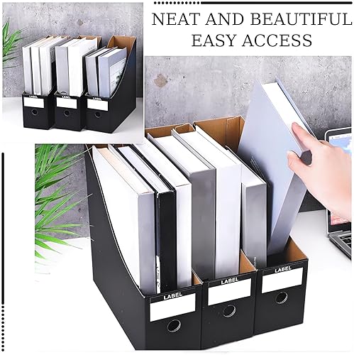 Miniatura 4 de 50 piezas de cartón para revistas, archivador de revistas, caja de almacenamiento de documentos, organizador de archivos de revistas con 50