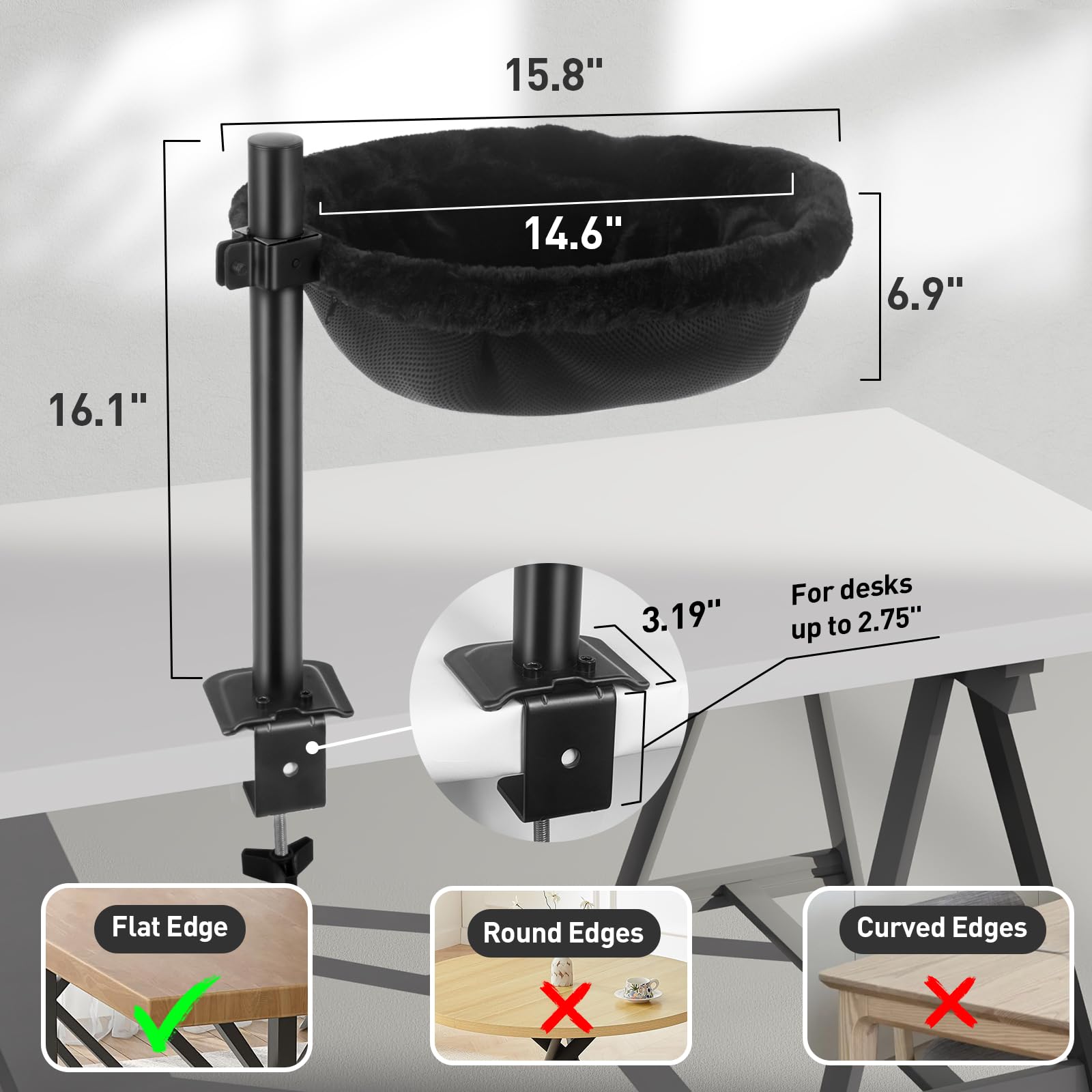 Lettino per gatti, girevole a 360° e regolabile, supporta 20,4 kg