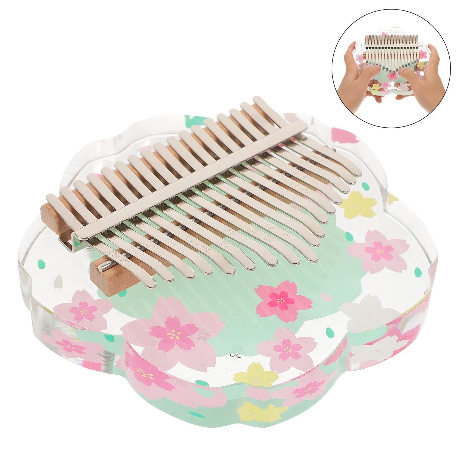 Kalimba 17 Klawiszowy Zielony Instrument Kalimba Mini Wykonany Z Drewna Akrylu I Metalu