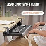 VEVOR Plateau pour clavier sous le bureau, tiroir pour clavier/souris coulissant sous le bureau avec montage robuste sans perçage, grand tiroir coulissant de 26.8 x 11 po pour taper à la maison, au travail