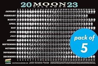 2023 Moon Calendar Card (5 pack): Lunar Phases, Eclipses, and More!