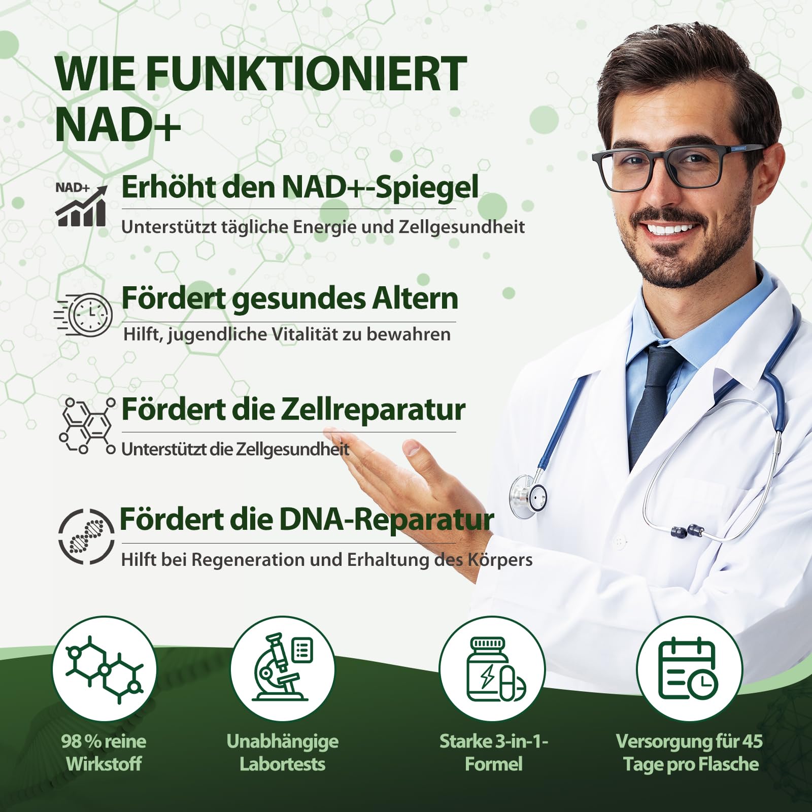 Windboss NAD+ Liposomal NR 900mg, Ergänzung mit Nicotinamid-Ribosid, Quercetin Phytosome, Resveratrol, Supplements Hoch bioverfügbar für Energie, Haut & Vitalität, NAD Booster 100 Kapseln