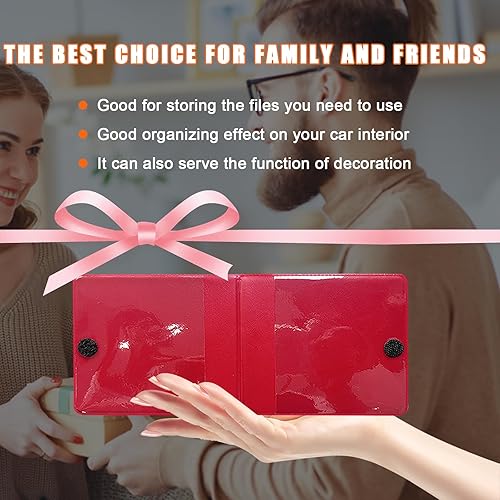 Miniatura 5 de Kewucn Soporte para registro y seguro de automóvil, paquete de 2 organizadores de documentos esenciales de alta calidad con cierre de velcro fuerte,