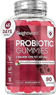 Probiotic Gummies with Prebiotic - 90 Tasty & Vegan Gummies - 2000 Million CFU - Spore-Forming Bacillus Coagulans & Inulin - Gut-Friendly Pre and Probiotics - Digestion Supplement for Women & Men
