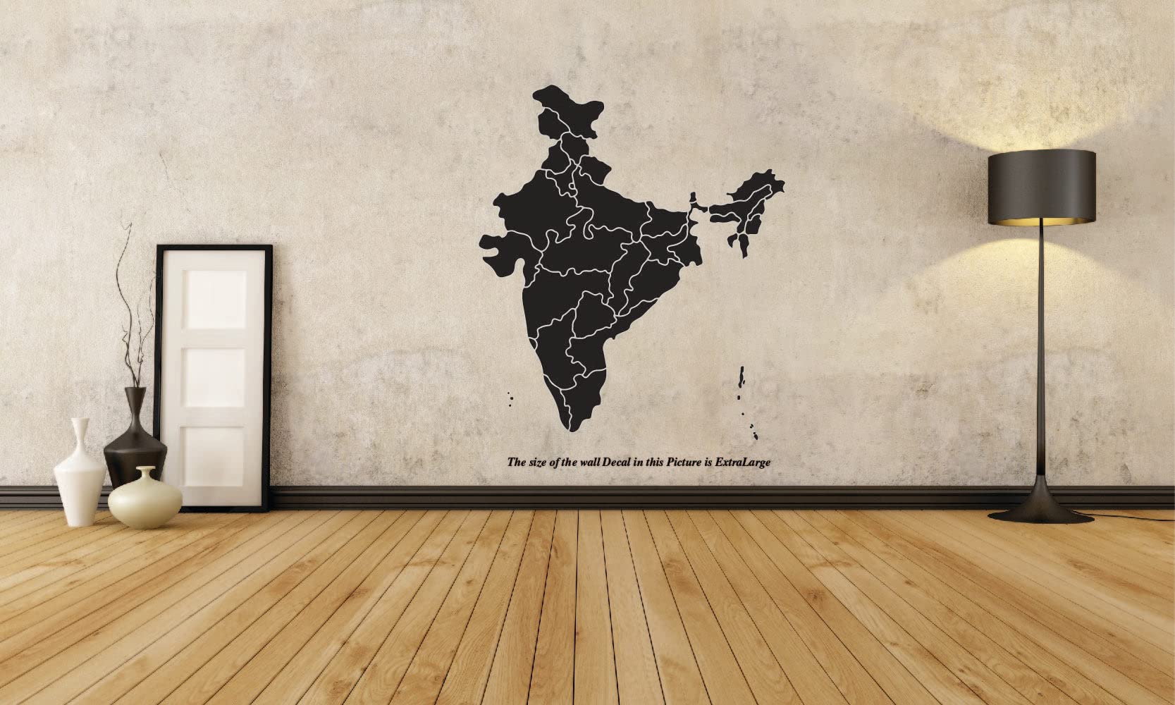 PEACOCKRIDE India Map Wall Decal Extra Large Black (PVC Vinyl) (B0B4NXLLY2) Amazon Price History, Amazon Price Tracker
