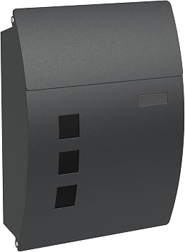 ZENO Letter Box | Post Box Wall Mounted | Mail Box with Viewing Windows for Home | Post Voxes Waterproof | Black Letterbox | Easy To Install | Super Secure | Nameplate | Keep Your Mail Safe