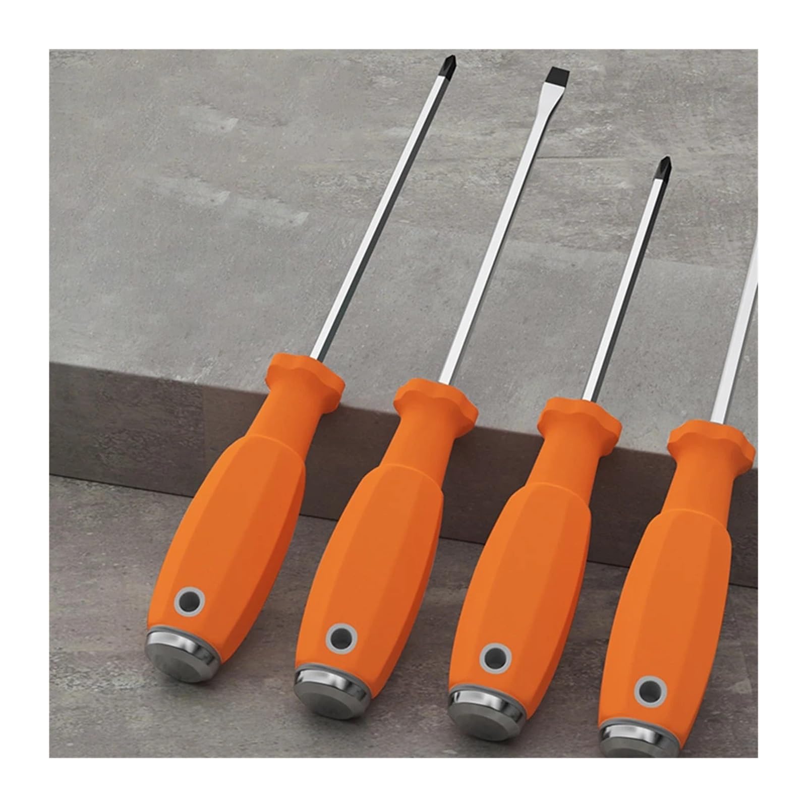 Kit De Destornillador Plano Y Cruzado Con Aislamiento Magnético | Herramienta manual de seguridad for fijación y mantenimiento mecánico.(12pcs orange)