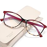 Madison Avenue Square Vintage TR90 Blue Light Blocking Reading Glasses for Women with Case, Anti Glare/Eyestrain Computer Readers Red Tortoiseshell +2.5