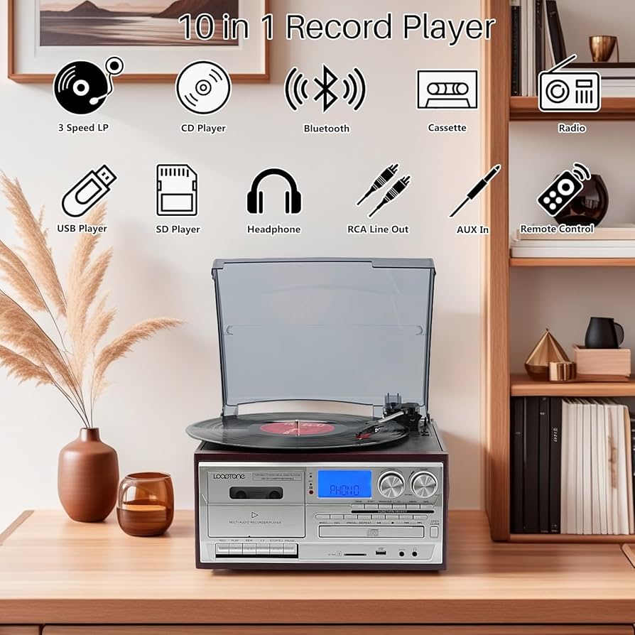 ミュージック LIDO Amazon.com: LoopTone Vinyl Record Player 10 in 1 3 Speed