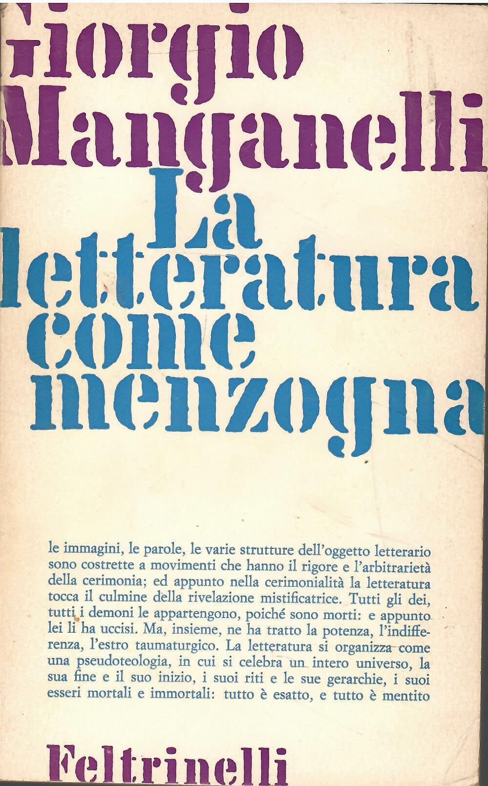La letteratura come menzogna