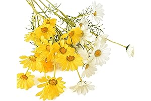 Lifelike 6 Bundles of 21" Artificial Silk Daisy Flowers for Home and Garden Decor