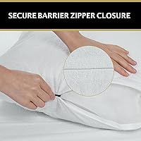 Vista 4 de MATTSHIELD Max Comfort - Juego de 4 protectores de almohada, estándar, con cremallera, 100% impermeables, superficie de rizo de algodón orgánico