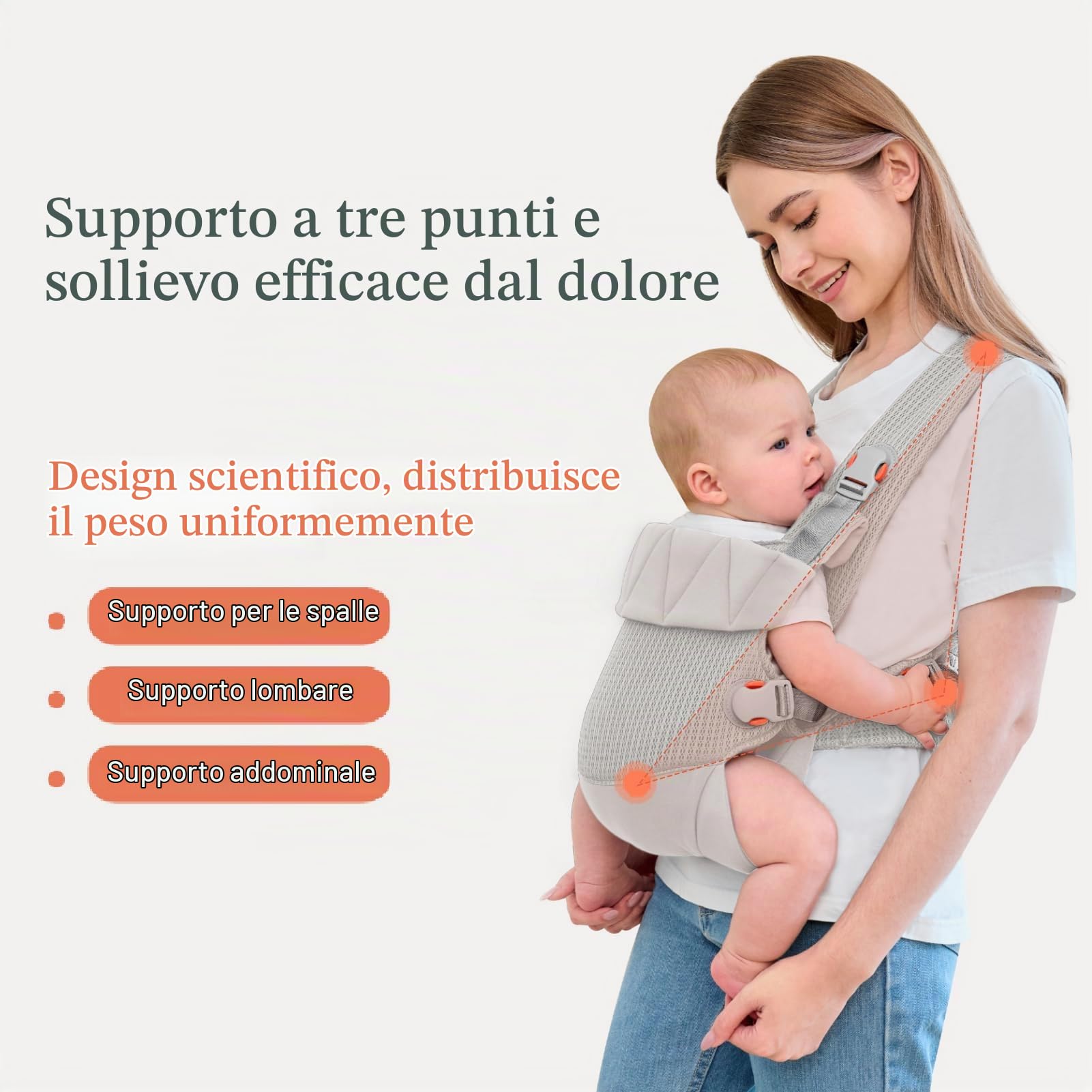 IULONEE Ergonomico Marsupio per Neonati Regolabile Porta Bebè Portabebè per Neonato Baby Carrier Wrap Confortevole Bambini marsupio per Toddler Bebè Neonato Grigio