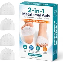 JUMPOW Toe Separators Metatarsal Pads - Gel Toe Spacers Ball of Foot Cushions, Relief Bunion Pain, Metatarsalgia, Mortons Neuroma, Comfort for Man & Woman