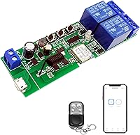 Vista 12 de Control remoto de la aplicación Ewelink de 1 canal, relé de interruptor inalámbrico WiFi, autobloqueo, modo de enclavamiento, con control remoto