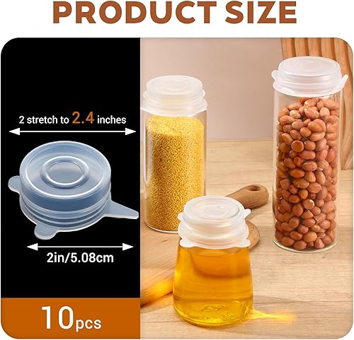Miniatura 2 de 10 tapas elásticas de silicona extra pequeñas, de 2 pulgadas, resistentes y reutilizables, de silicona, tapas elásticas para frascos, cubiertas