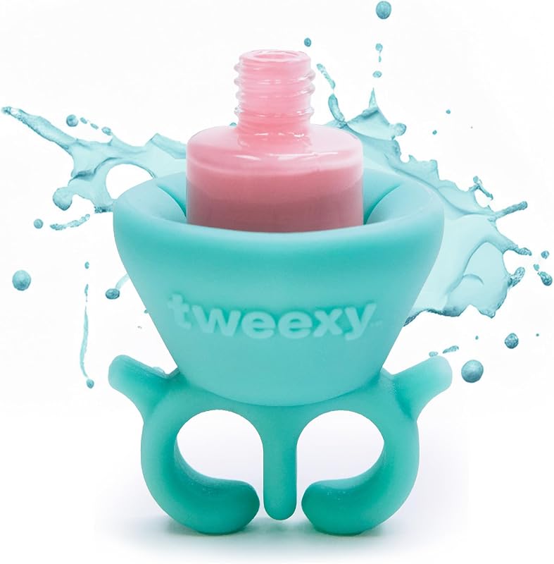 Tweexy Wearable Nail Polish Holder Ring - Ideal Gift for Teenage Girls - Nail Polish Holder Stand for Manicure & Pedicure, Fingernail Painting - Nail Polish Accessories (Spa Green)