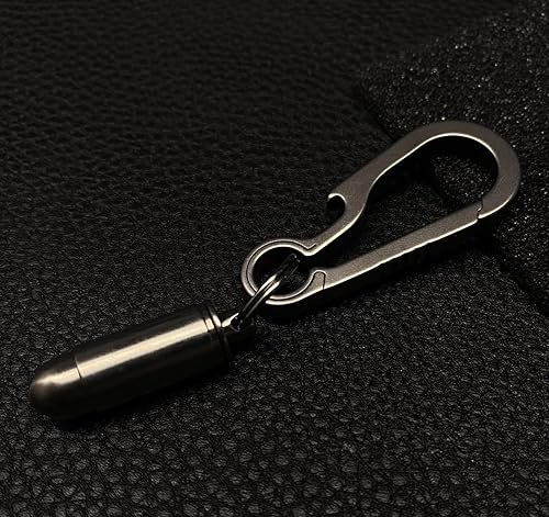 Miniatura 3 de JOGOAUTO - Mosquetón de titanio con llaveros de titanio, llaveros para llaves de automóvil, pequeños mosquetones de bloqueo Mini, llavero de