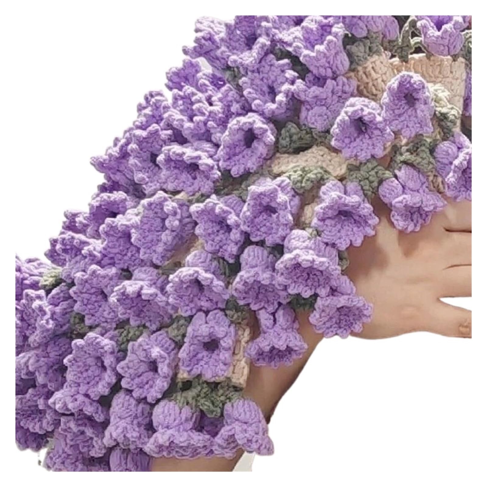 ENWWCH Crochet Bouquet Blanket Rose Handmade Floral Woolen Ball Craft Kit For Home(Color3)