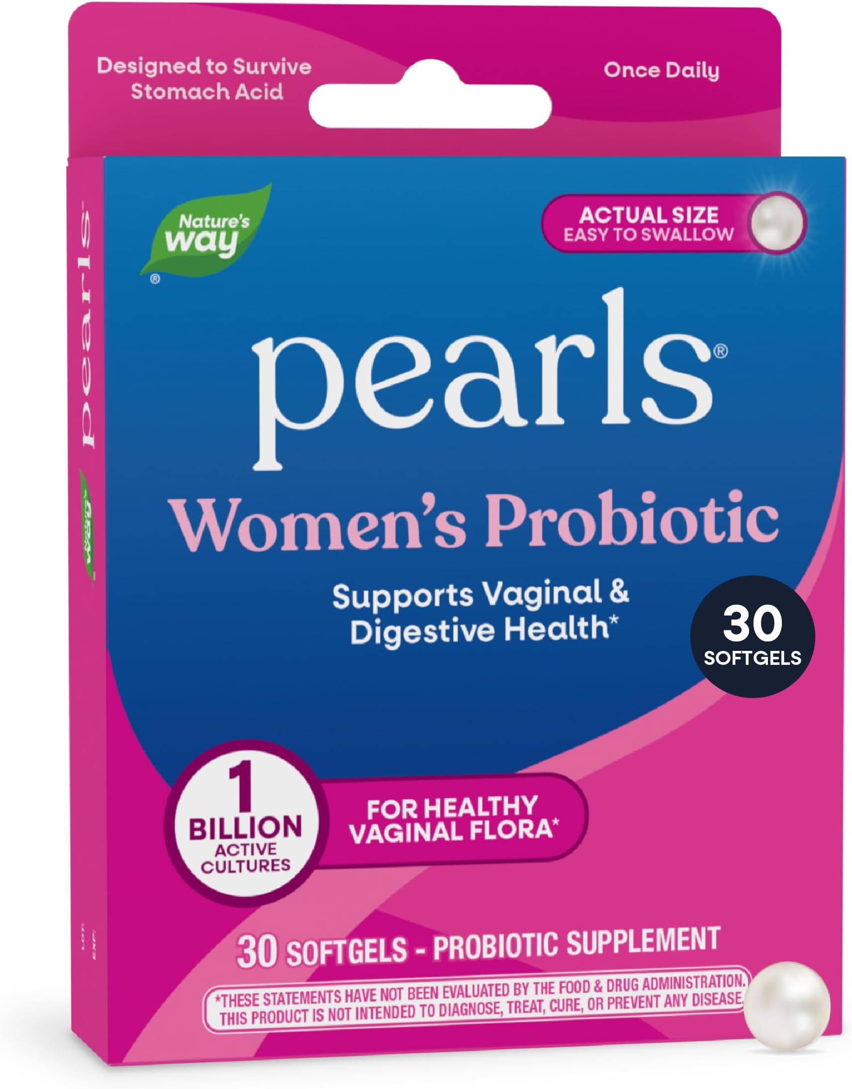 Probiotic Pearls Women's, 1 Billion Live Cultures, 30 Softgels