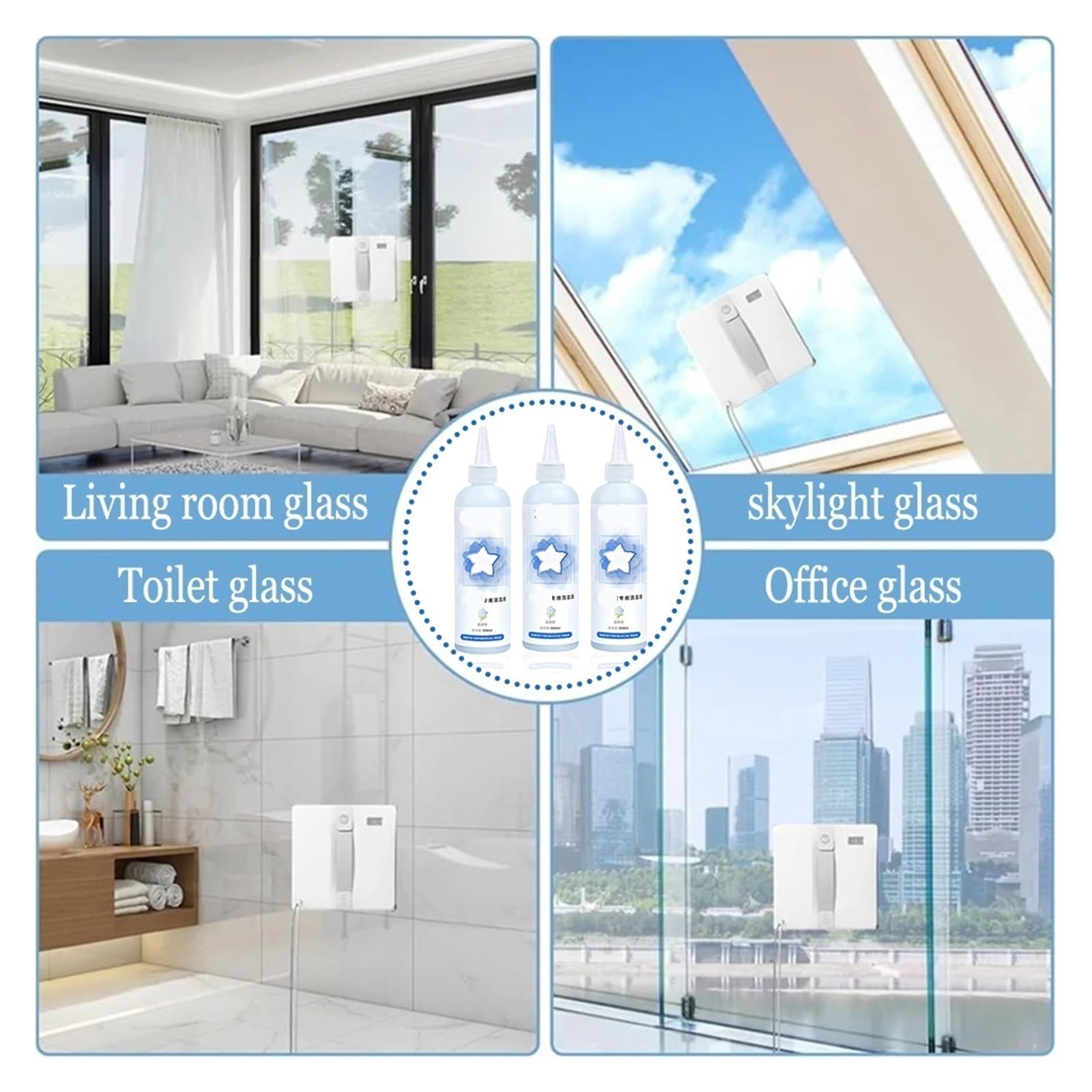 Limpiador de ventanas líquido for robots (230 ml) | Compatible con ECOVACS Winbot W2 PRO OMNI/W2 OMNI/W2 PRO/W1 PR/W1/W850/960/MINI | Solución limpiadora multisuperficie for ventanas de casa y oficina