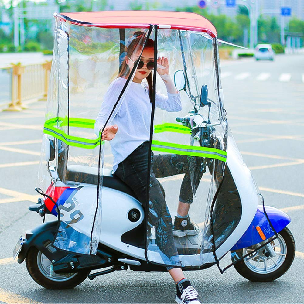 Mobility Scooter osłona przeciwdeszczowa, w pełni zamknięta przezroczysta kurtyna, uniwersalna elektryczna jazda na rowerze rower osłona przeciwsłoneczna osłona przeciwdeszczowa, czarny, B