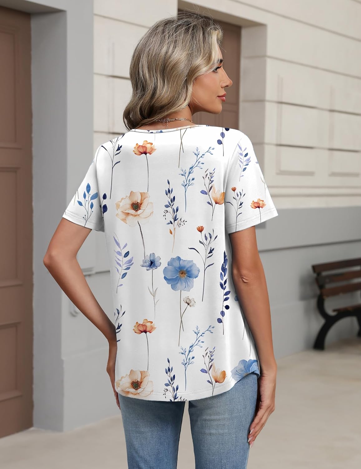 ZEAGOO Womens Summer Tops 2026 Short Sleeve Shirts V Neck Pleated Tunic Tops Work Blouses Business Casual Outfits S-3XL - Image 6