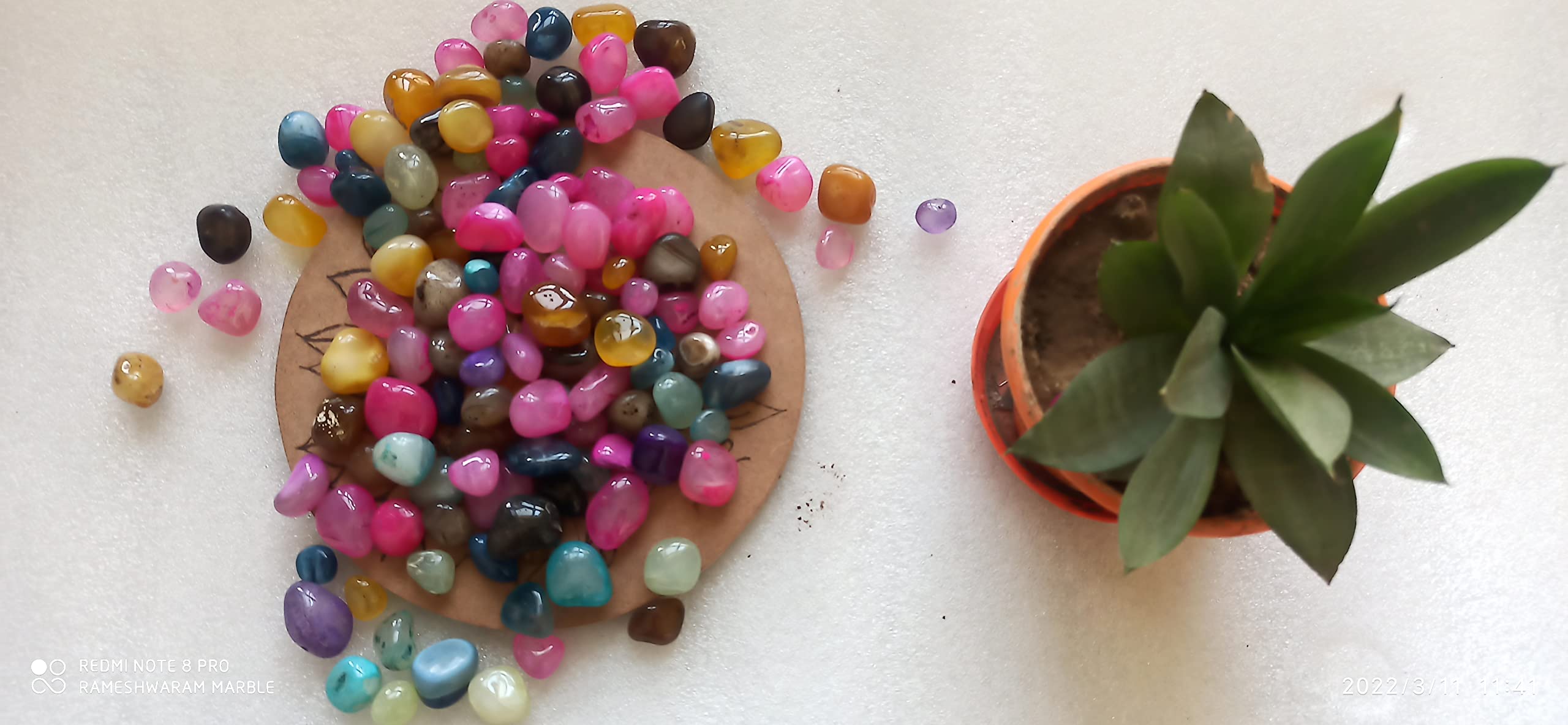 RM 1 Kg Mixed Onyx Pebbles Stones for Decoration - Decorative Vase Fillers Pebbles Stones - Pebbles for Table and Home Decor (1 Kg, Mixed Onyx) (B07D4CWJY2) Amazon Price History, Amazon Price Tracker