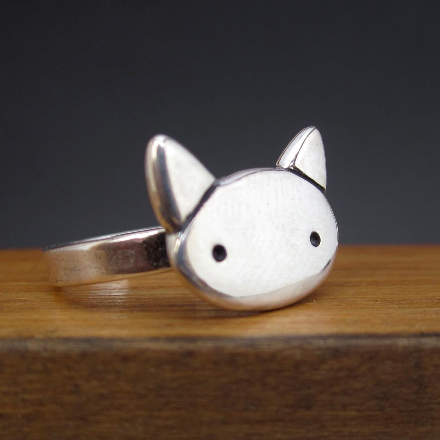 Mark Poulin Sterling Silver Cat Ring for Women and Girls Charm Ring in Sizes 5 through 9