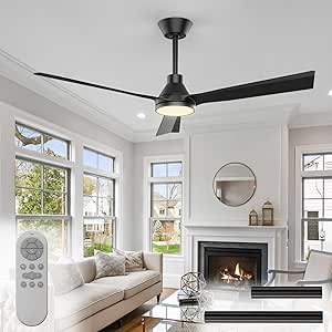 Wofifly 52'' Black Ceiling Fans With Lights And Remote - View #14