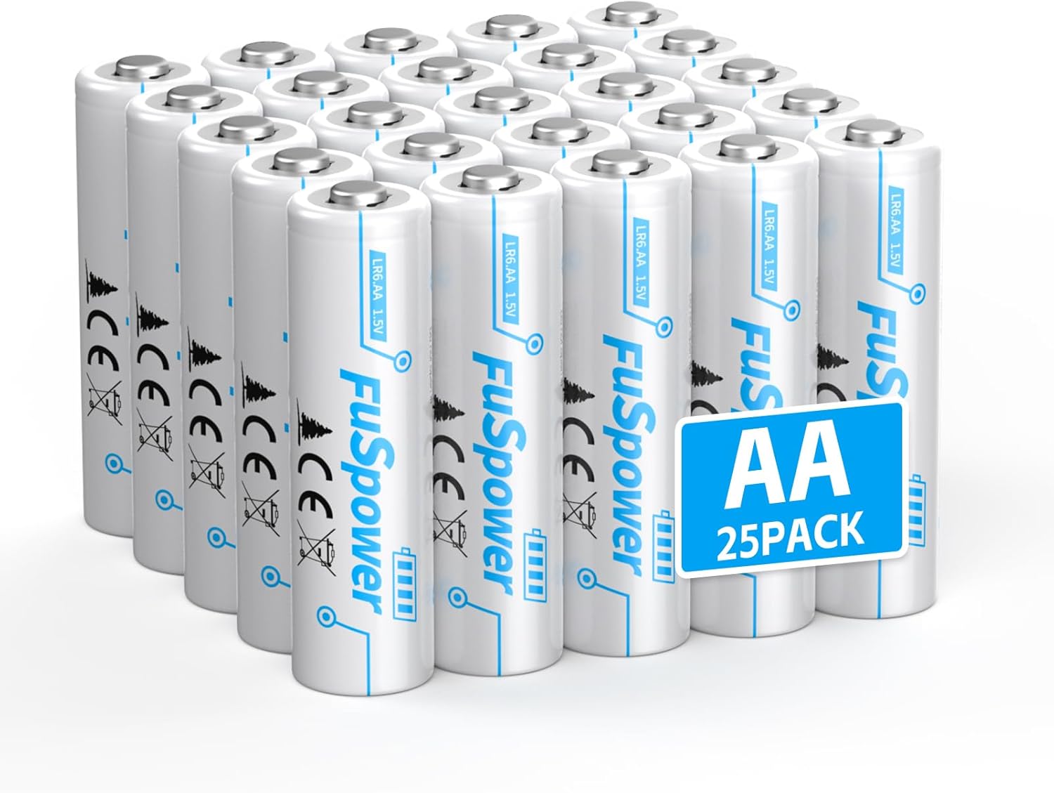 100 Pack AA Batteries Alkaline Double A Batteries 1.5V LR6 Long-Lasting Leakproof AA Battery for Home and Office,10-Year Shelf Life Reclosable Packaging