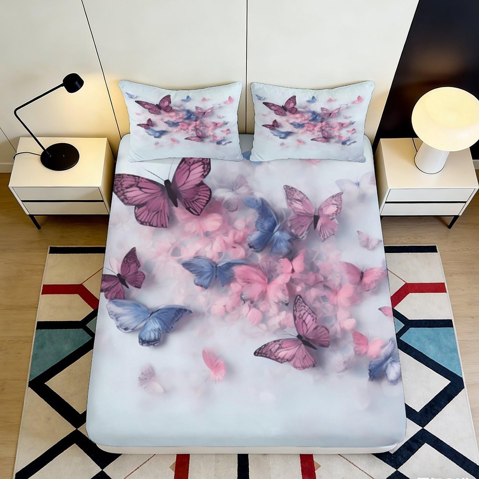 3D Printed Basketball Fitted Sheet Microfiber Deep Pocket Non-Slip Basketball Mattress Fitted Cover for Bedroom 120x200x25cm