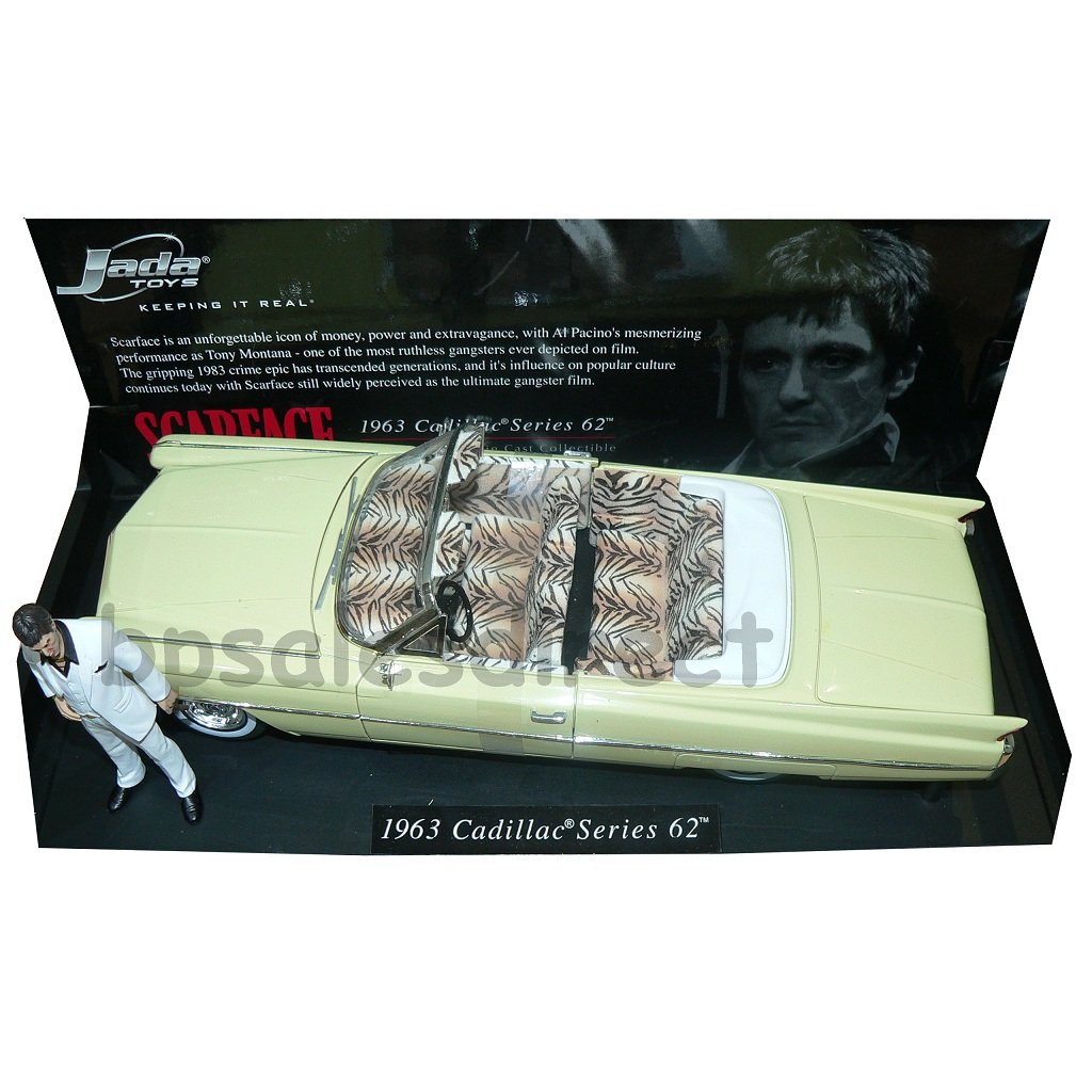 Jada Toys 1/18 1963 Cadillac Scarface hazır basınçlı döküm Alman