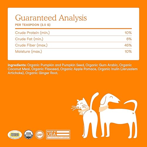Miniatura 6 de Fera Pets Cat & Dog Pumpkin Plus - Suplemento de fibra - USDA Orgánico - Apoya la salud intestinal y digestiva - Promueve la regularidad - 7 fuentes