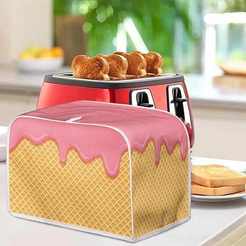 Miniatura 3 de Cubierta antipolvo para tostadora, 4 rebanadas, diseño de postres, cubierta para tostadora, cubierta lavable resistente a las manchas, cubierta para