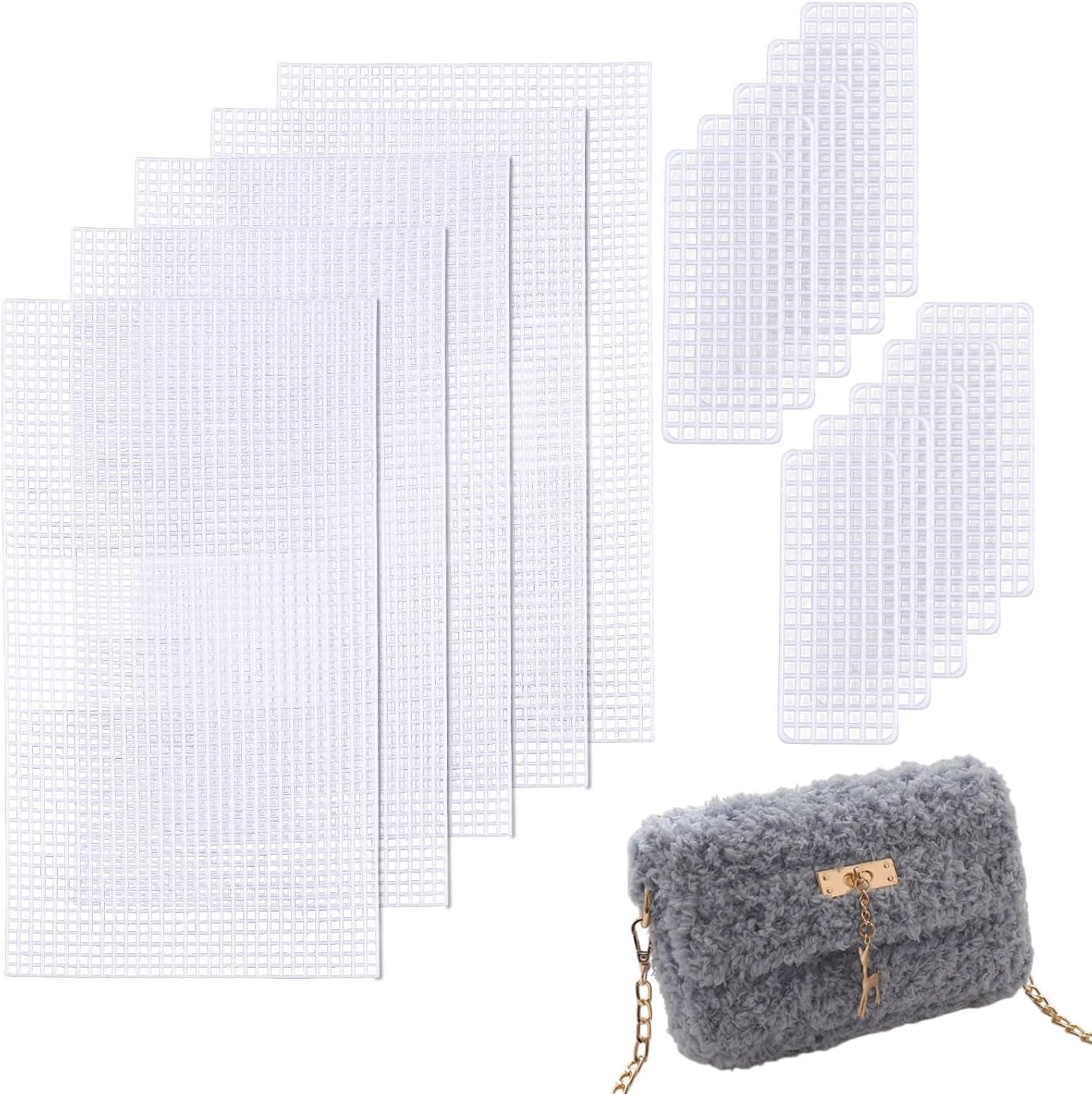 CHGCRAFT 15 Pcs Mesh Plastic Canvas Sheets DIY Handbag Making Craft Accessories, for Embroidery Cross Stitch Acrylic Yarn Crafting Sewing Projects