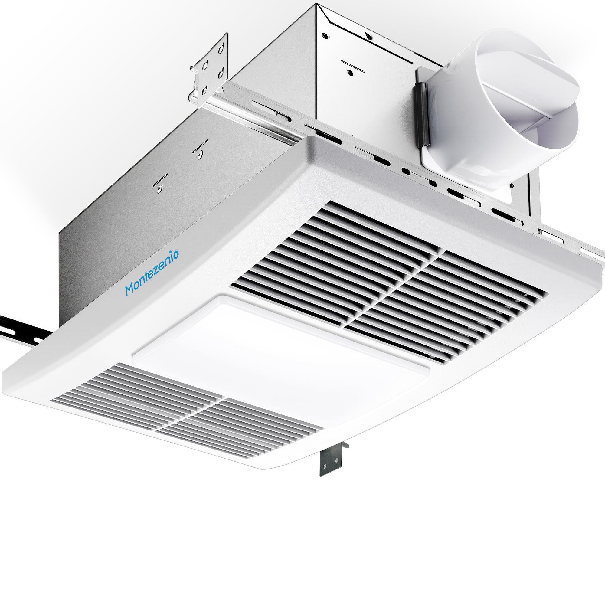 Photo 1 of Doroino Bathroom Exhaust Fan with Heater & LED Light, 1300W Heater 110 CFM Ceiling Exhaust Fan, 1.5 Sone Quiet DC Bath Vent Fan for Home Bathroom Hotel, Metal Housing Ceiling Mount, 4" Duct