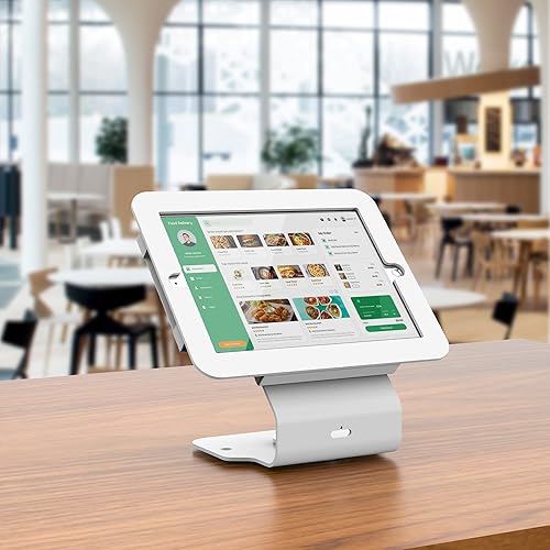 Miniatura 2 de Kiosk POS - Soporte para tablet compatible con iPad de 10.2 pulgadas 7 8 9 generación, soporte de escritorio de negocios con base giratoria de 360,