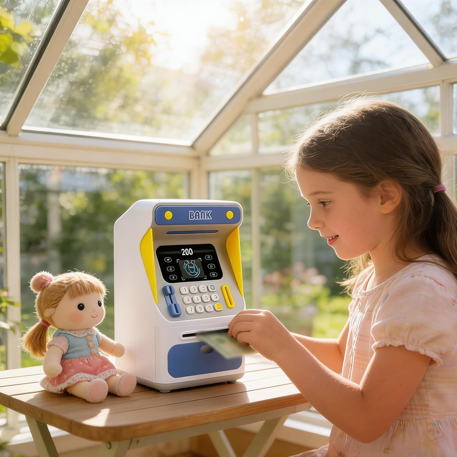 Smart Savings Jar with Face Detection Feature and Secure Code for Fun Saving Permanent ABS Savings Toy