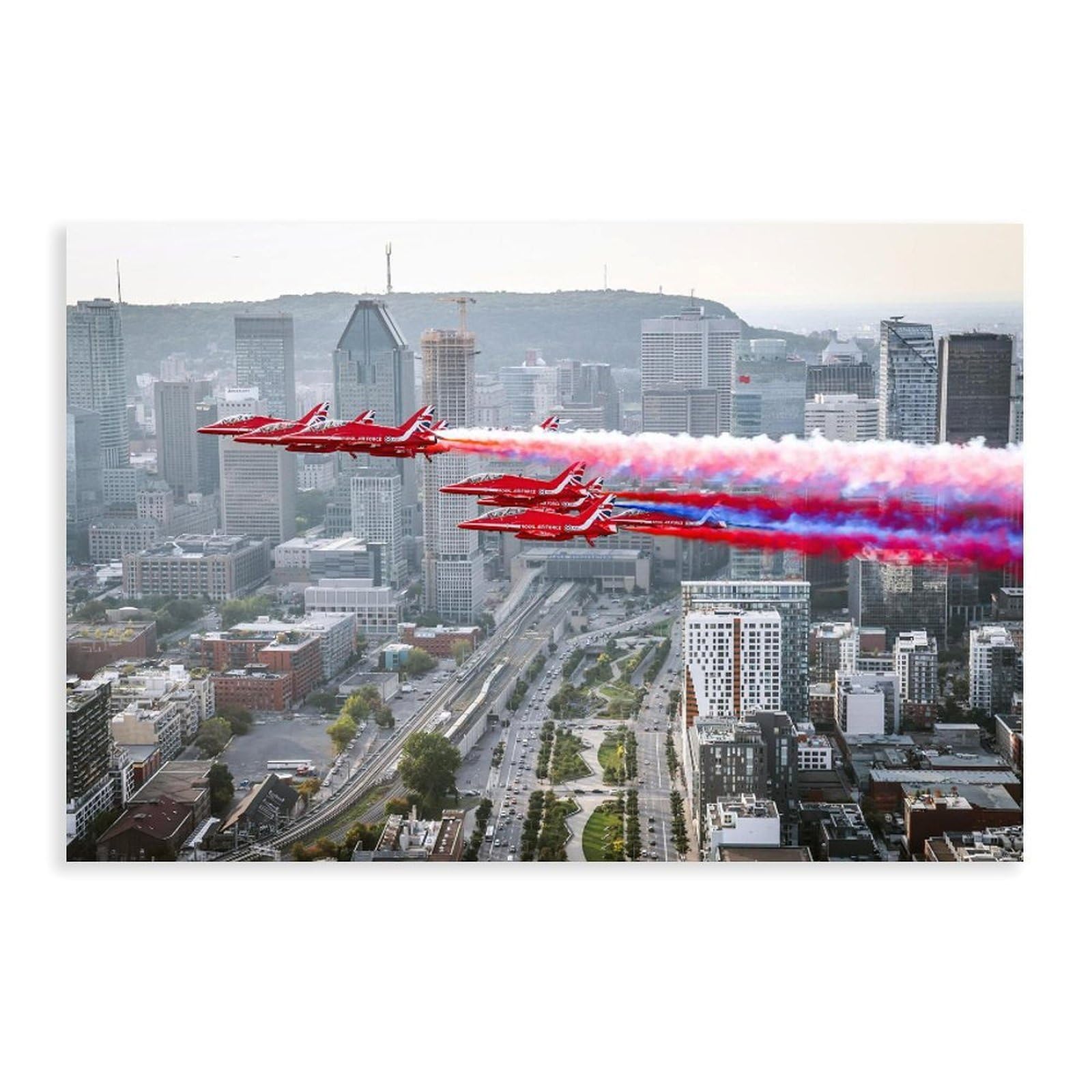 QZFNCOYU Red Arrow Montreal Aerial Display Poster Canvas Poster Bedroom Decor Landscape Office Room Decor Gift 24x36inch(60x90cm)