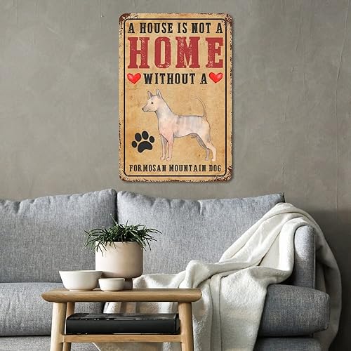 Vista 40 de Letrero de metal con texto en inglés «A House is Not A Home Without A Dogo Argentino» («A House is Not A Home Without A Dogo Argentino»)
