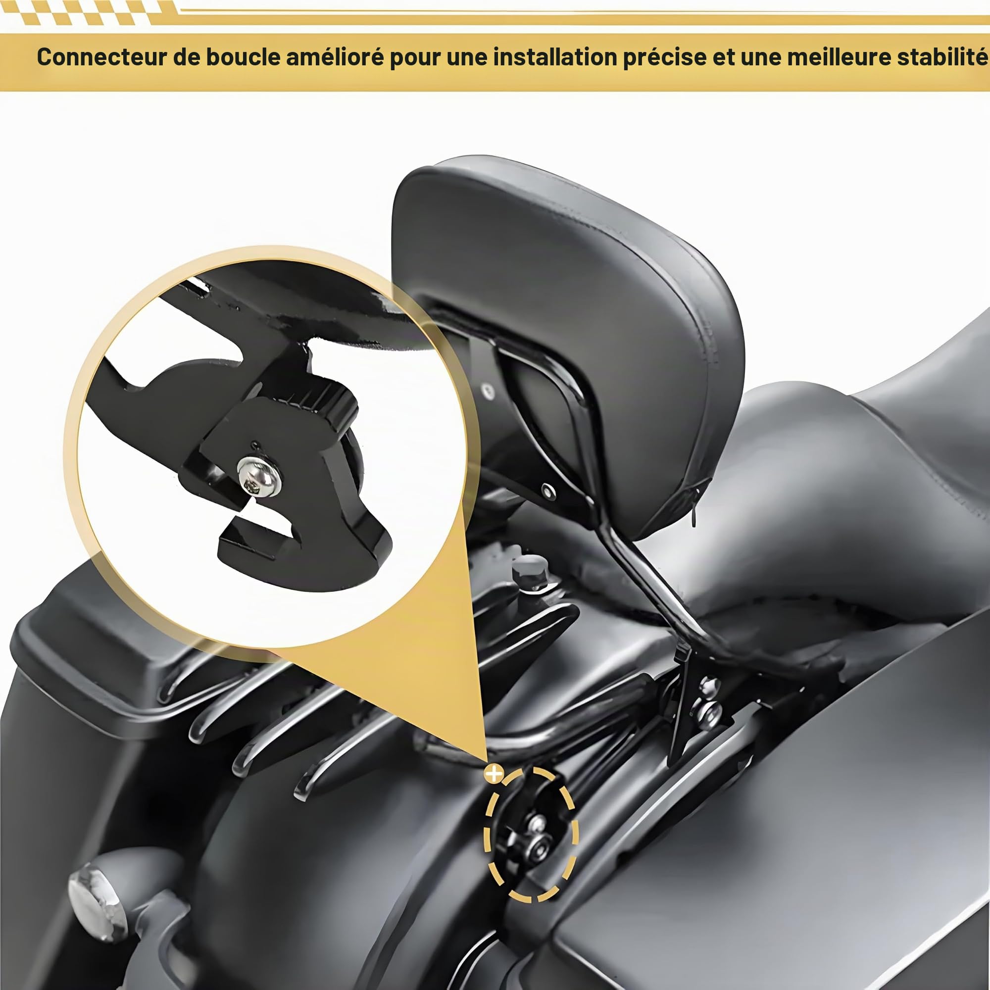 Porte-Bagages Moto, Porte-Bagages Arrière Amovible, Invisible, | Compatible avec Harley Touring à Partir de 2009-2024