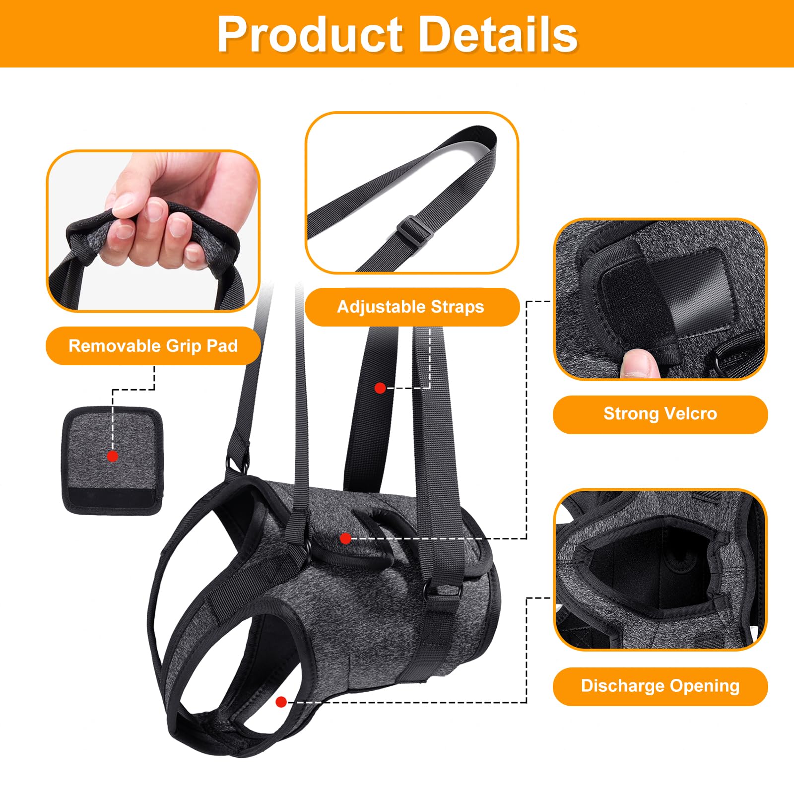 Dog Lifting Harness,Dog Support Harness Slings for Back Legs,Adjustable Assistance Support Strap for Injured,Disabled,Elderly Dogs (M) - Image 2