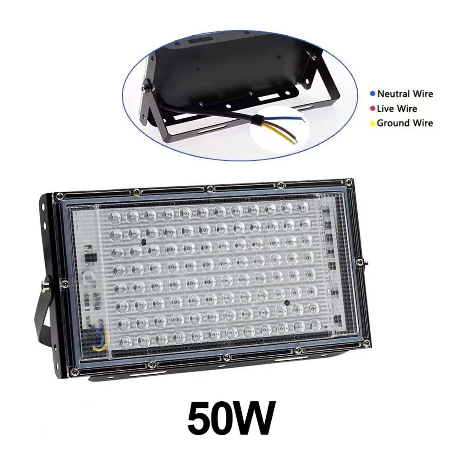 Proiettore per esterni, Proiettore LED da 50 W, illuminazione for esterni, riflettore impermeabile IP65, proiettore esterno