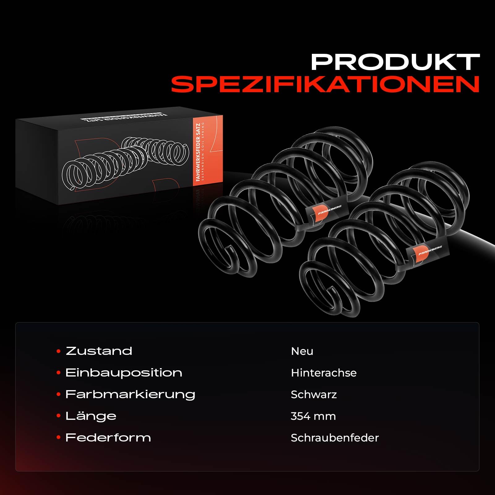 Frankberg 2x Molle autotelaio Molle sospensioni Compatibile con P.a.s.s.a.t 362 P.a.s.s.a.t 3C2 Replace# 3C0511115AC