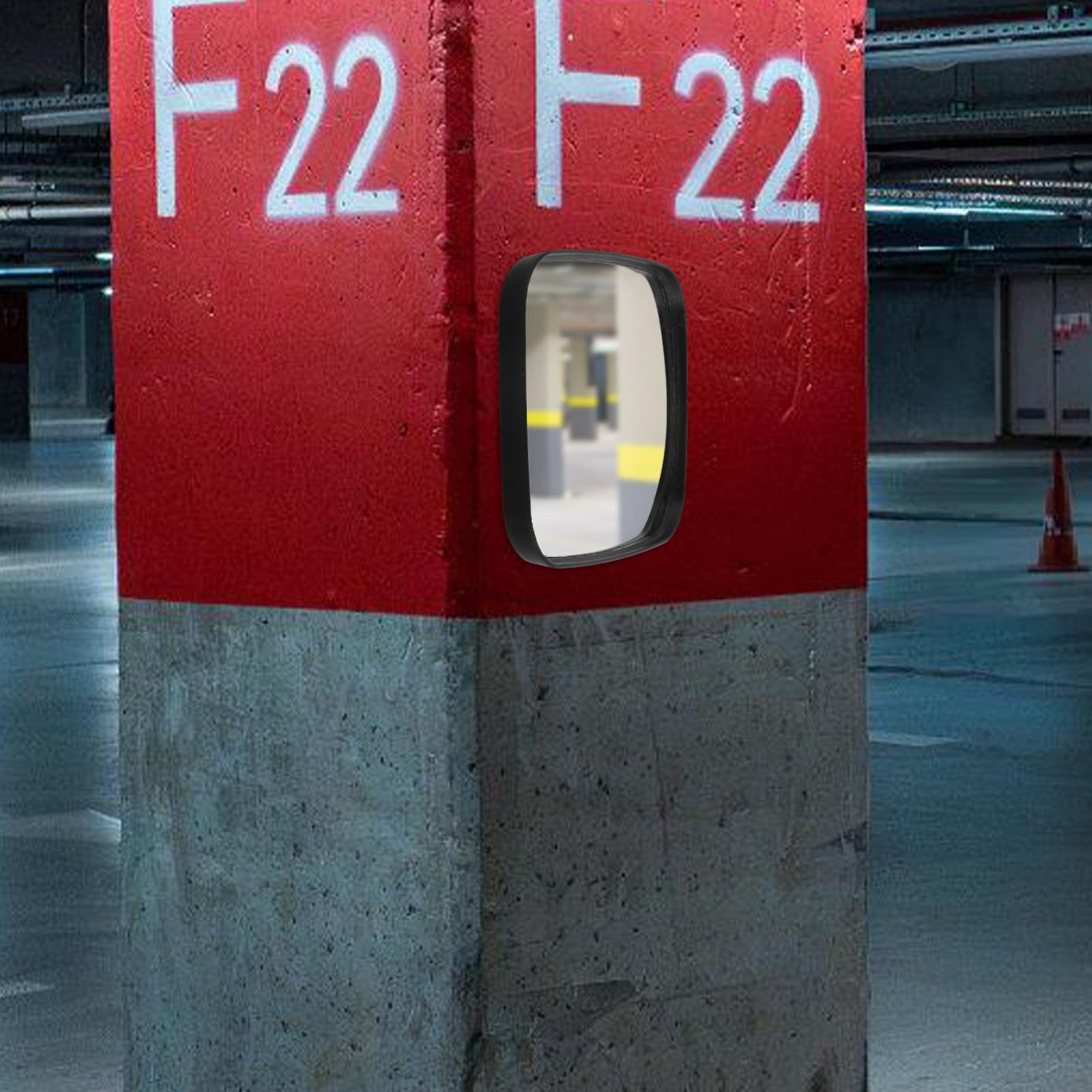 UKCOCO Miroir Convexe de Sécurité, Miroir D’Angle pour Surveillance des Coins, Installation Facile, en Plastique et Verre, pour Entrepôt et Garage, Noir