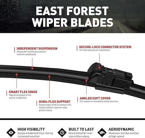 Miniatura 9 de Escobillas de repuesto para limpiaparabrisas para Honda Odyssey 1999-2004, Dodge Charger 2012-2018, Acura MDX 2001-2006, repuesto de equipo original