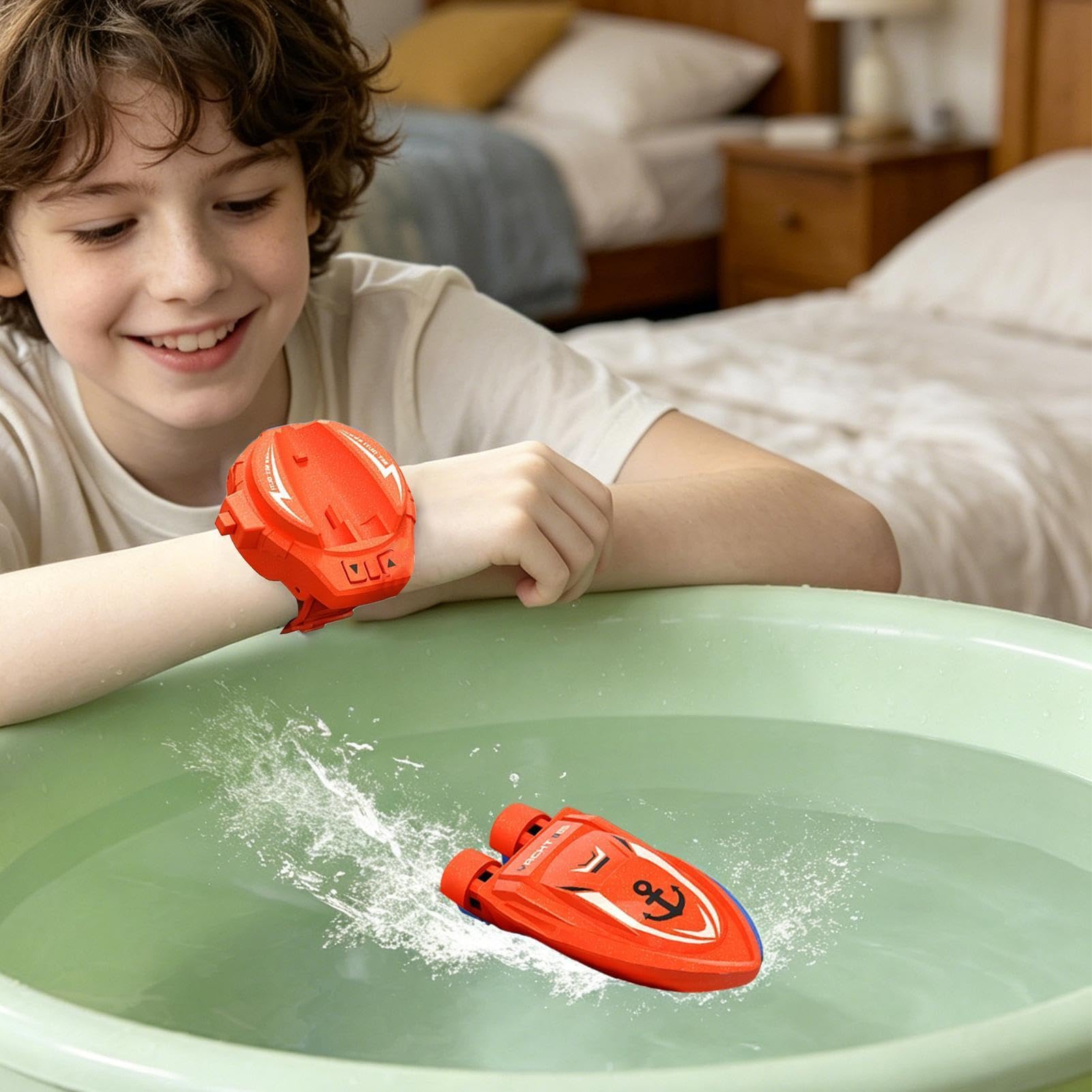 Mini Bateau Radiocommandé - Électrique Portable 2,4 GHz,à Batterie Rechargeable | pour l'Été, l'Intérieur, l'Extérieur, la Piscine, la, Le Lac, la Rivière, l'Étang